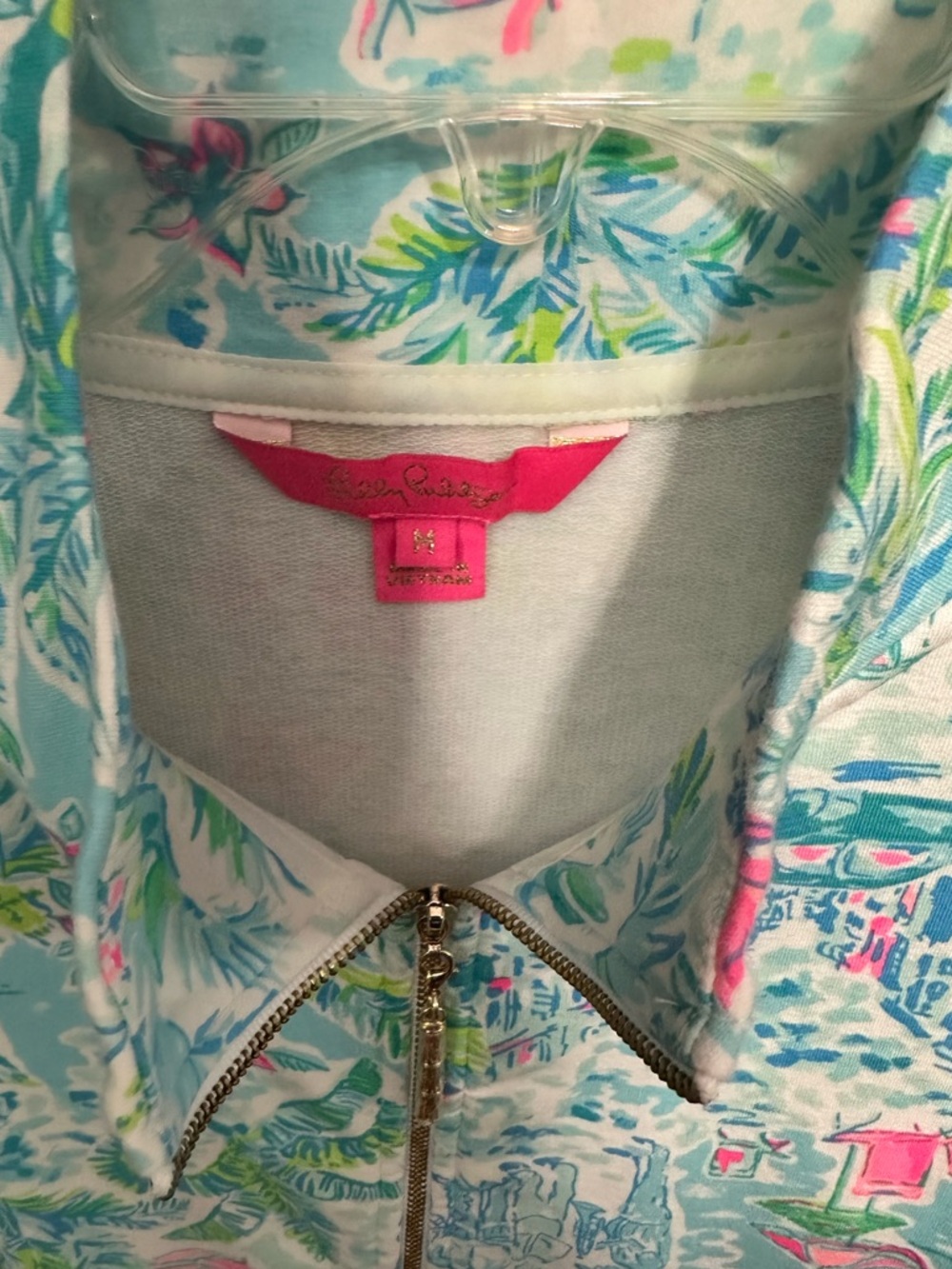 Lilly Pulitzer Blue Pink Betsy Full Zip Jacket UPF 50+ “What a Lovely Place” - Picture 8 of 10
